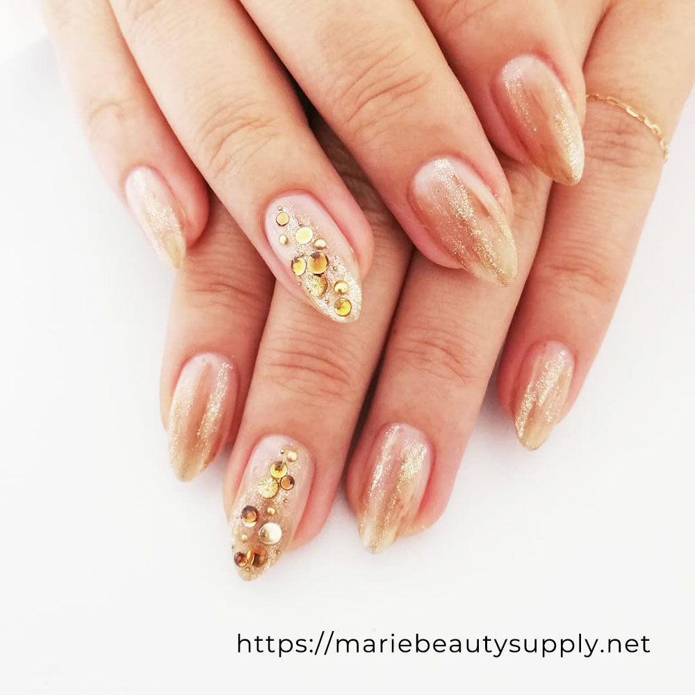 Bronze and Caramel Chic Nail Art. Nail Art Gallery by MARIE BEAUTY SUPPLY.