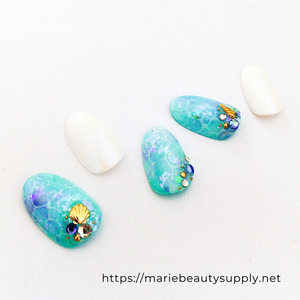 A Summer Spent Under the Sea. Nail Art Gallery by MARIE BEAUTY SUPPLY.