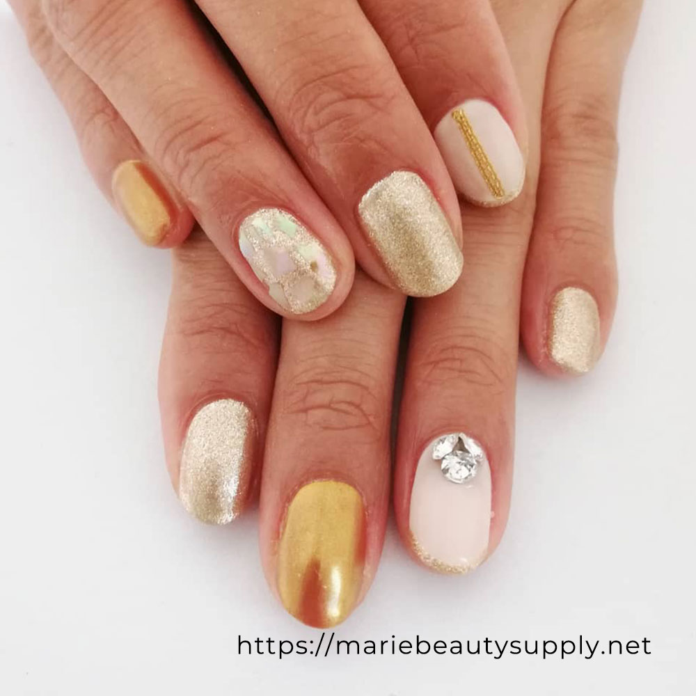 The Power of Gold. Nail Art Gallery by MARIE BEAUTY SUPPLY.