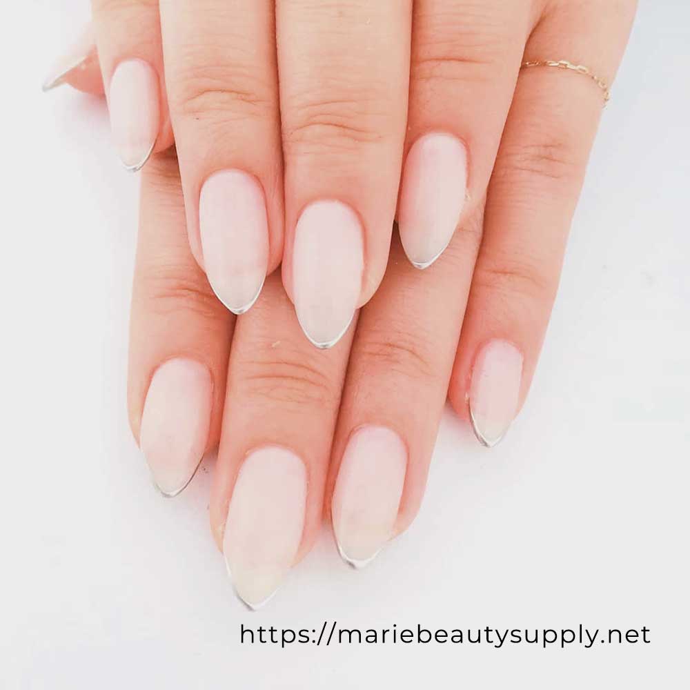 Go Natural with a Hint of Metallic. Nail Art Gallery by MARIE BEAUTY SUPPLY.