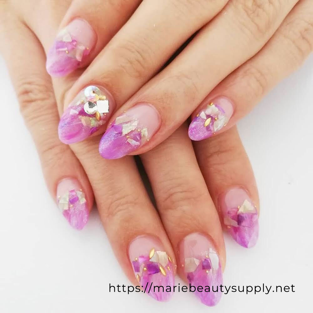 Gradient Nails with a Deep Design. Nail Art Gallery by MARIE BEAUTY SUPPLY