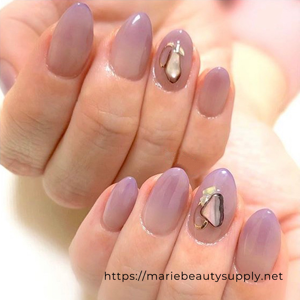 Purple Ombré with Accents. Nail Art Gallery by MARIE BEAUTY SUPPLY