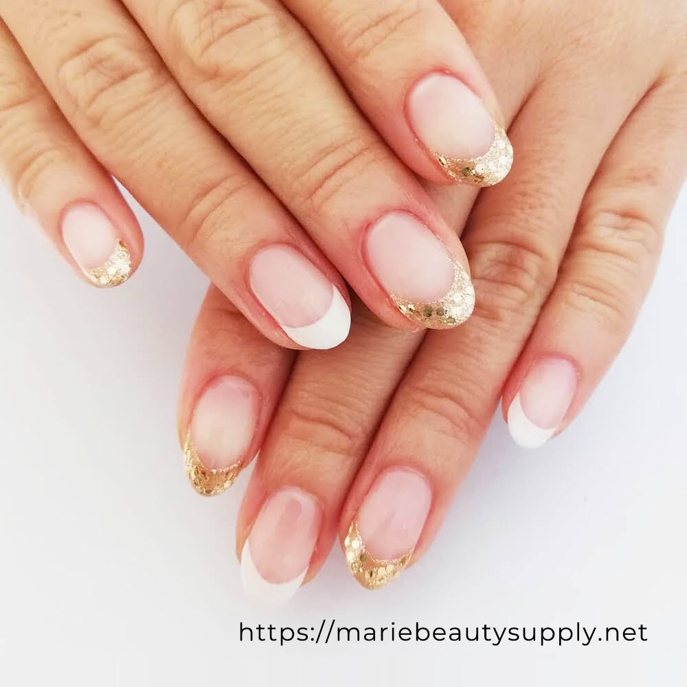 Simple Gold French Nail.