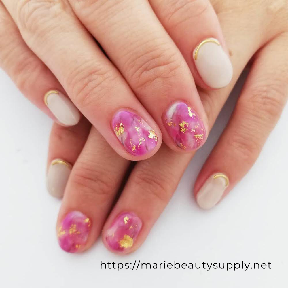 Japanese Style Marble Nails.