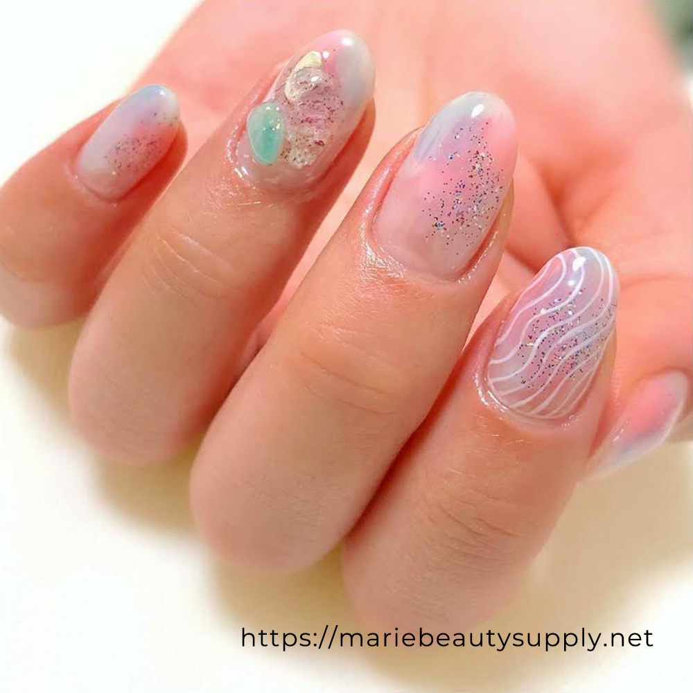 Pastel Colored Nails.