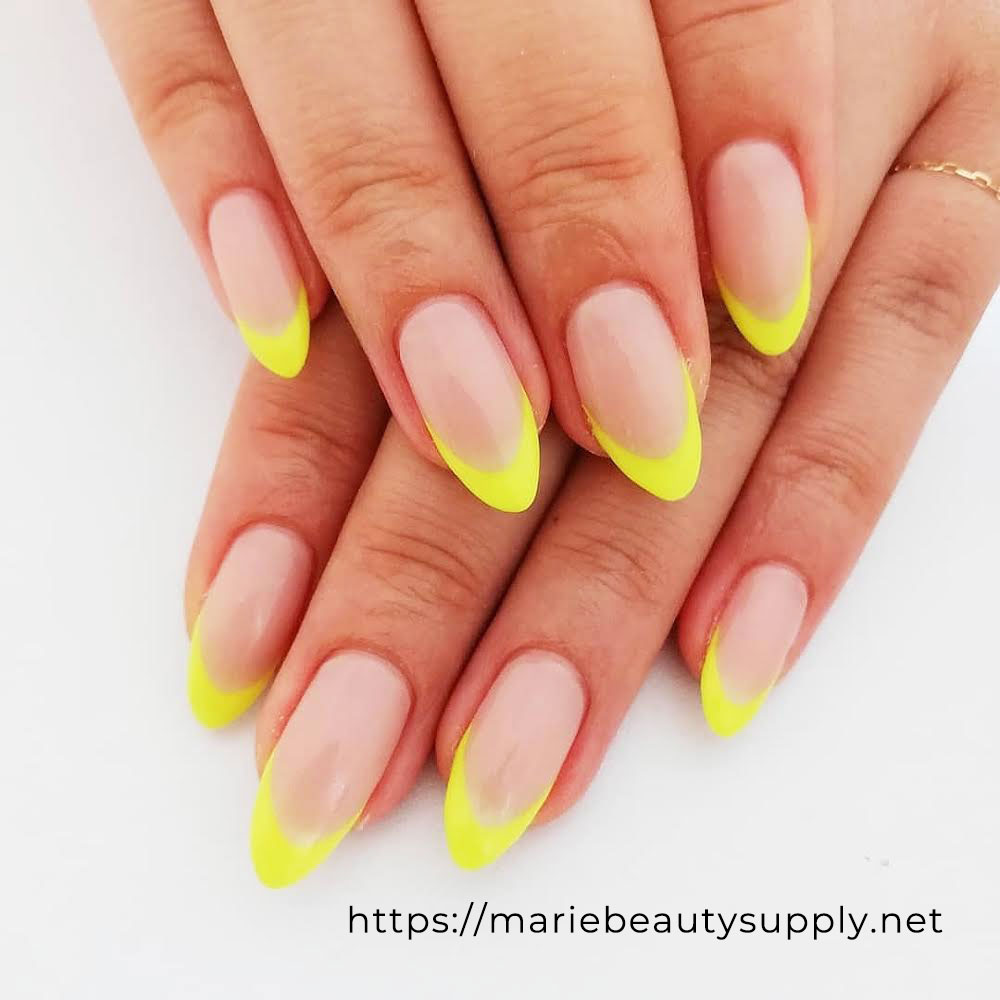 Simple French Neon Nails.