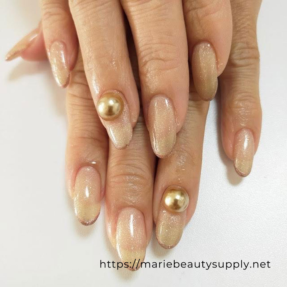 Clear Brown French Nails.