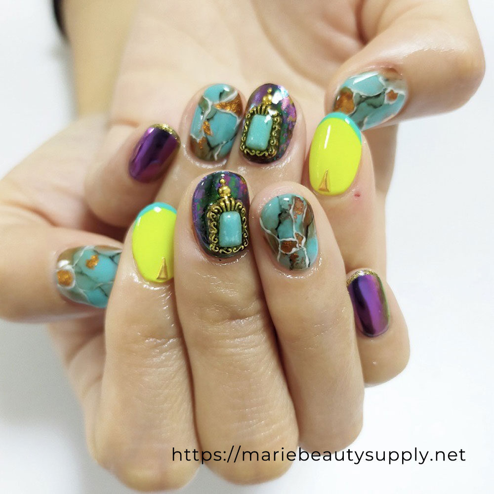 Exotic Neon Nails.