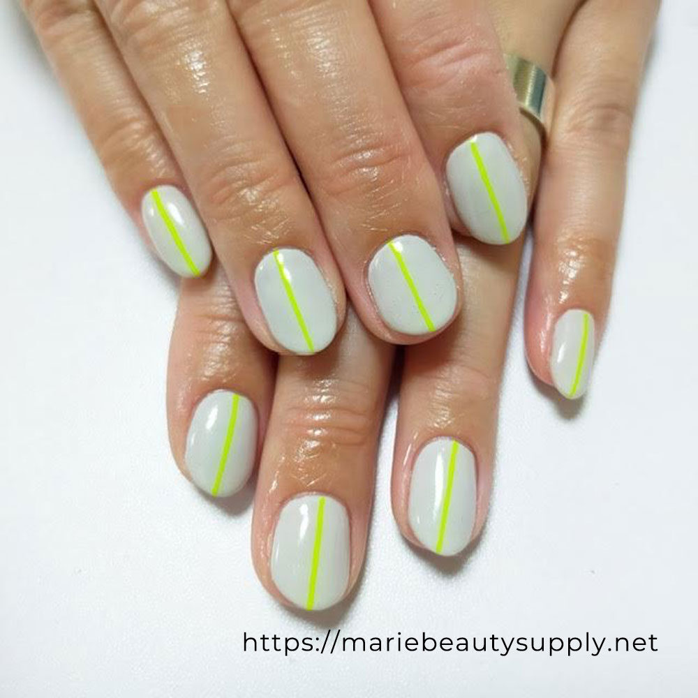 nail art strip line nail design pop glitter nails AI Generated 33522807  Stock Photo at Vecteezy