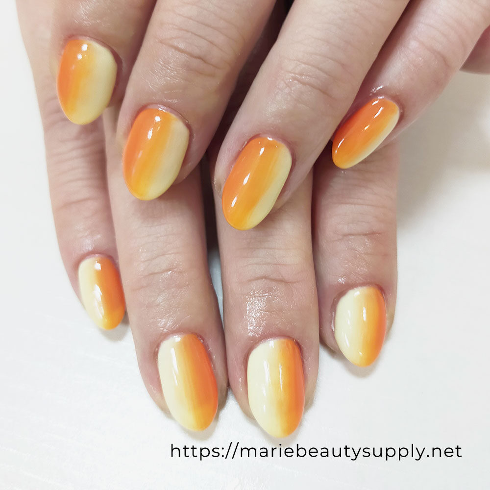 stel yellow and orange vertical gradation nails